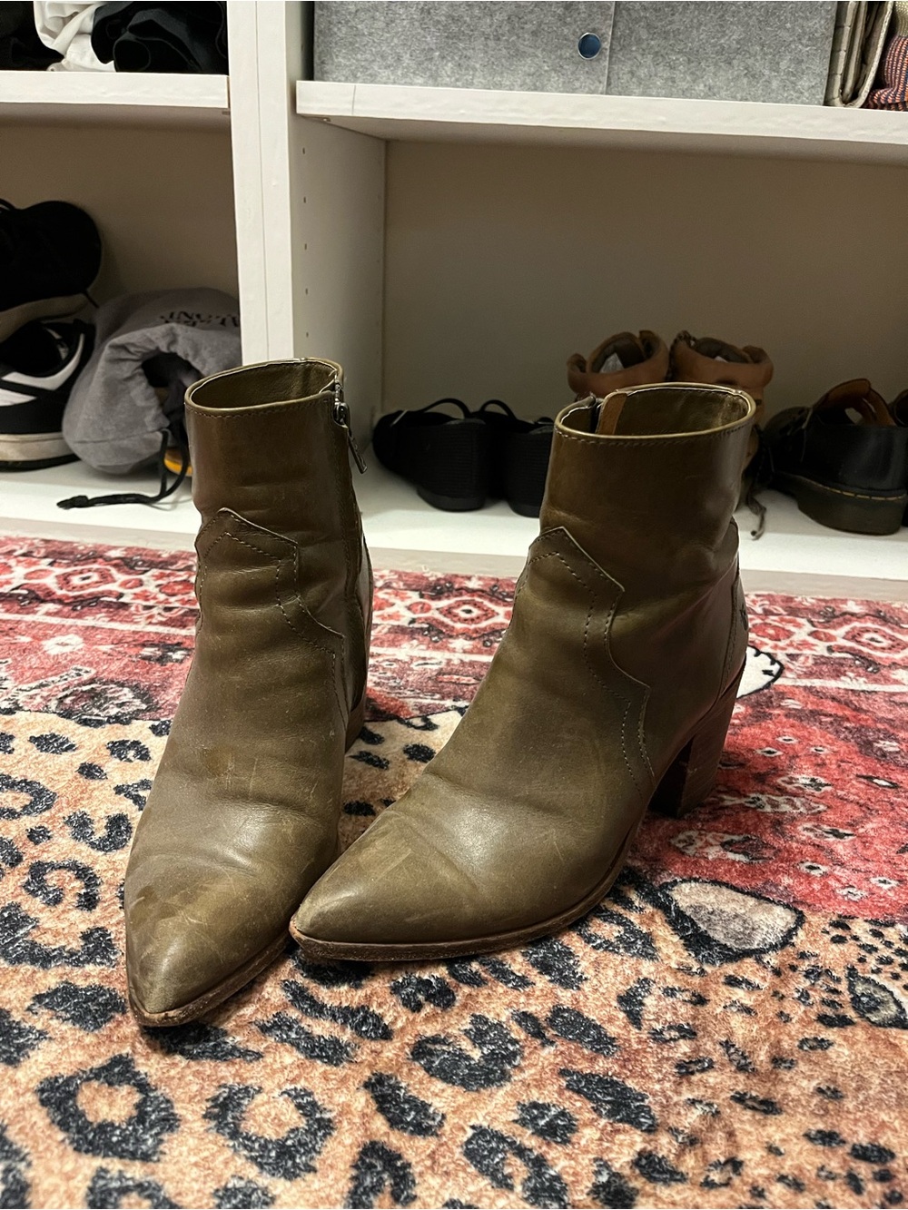 Women's Frye Ankle Boots in Olive Brown